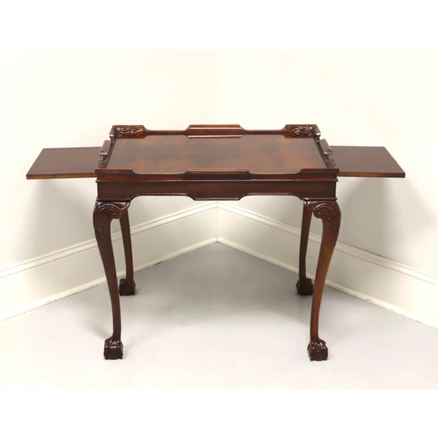 Late 20th Century Late 20th Century Solid Flame Mahogany Chippendale Tea Table - A For Sale - Image 5 of 9