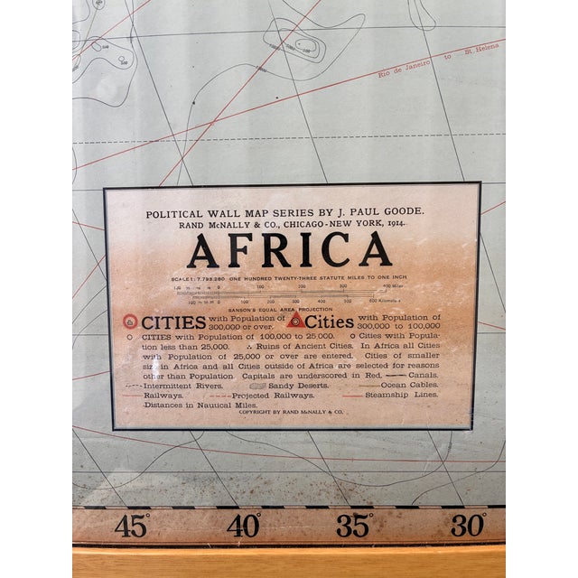 "Africa": Rand McNally Political Wall Map Series by J. Paul Goode, 1914 For Sale In Los Angeles - Image 6 of 6