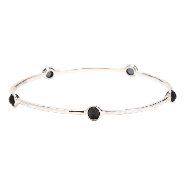 Ippolita Rock Candy Hematite 5 Stone Bangle Bracelet, Sterling Silver For Sale