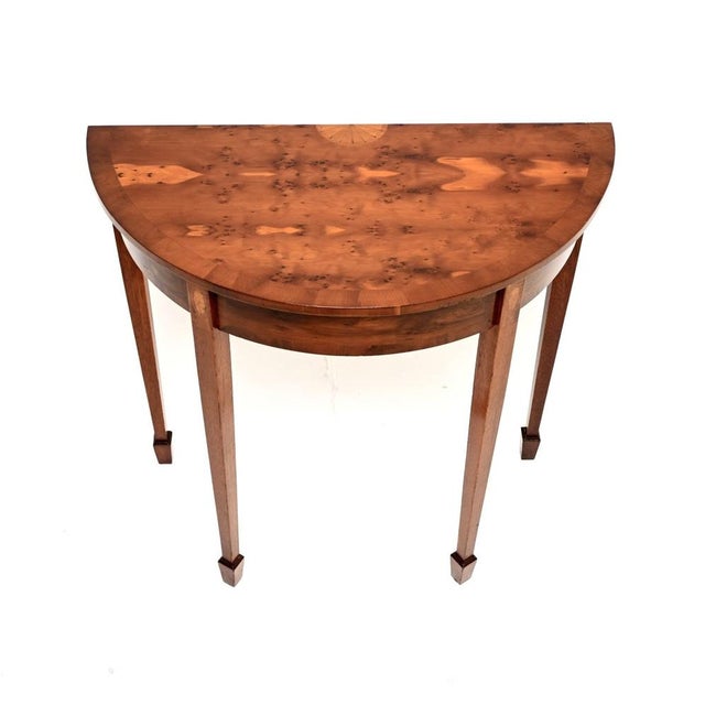 1950s Inlaid Yew Wood Console Table, 1950 For Sale - Image 5 of 11