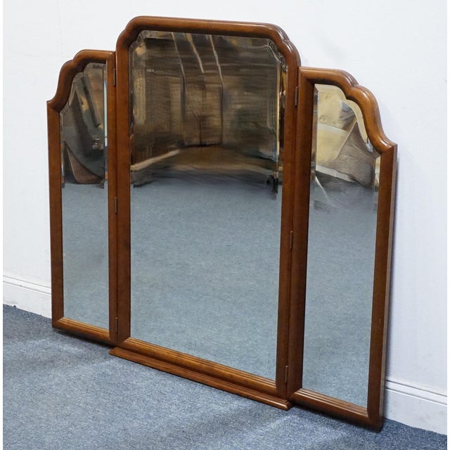 L. & J.G. Stickley, Inc. Stickley Furniture Solid Cherry Early American Traditional Style 53" Tri View Mirror 3569 For Sale - Image 4 of 8