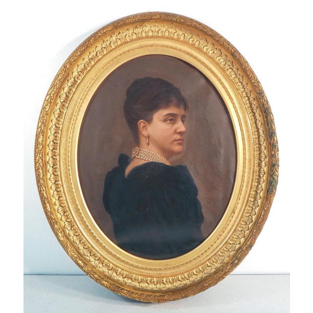 C. Ghirardi, Portrait of a Woman, Oil on Canvas, 1891 For Sale - Image 8 of 14