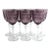 1990s Cristal d'Arques Purple Amethyst Water Wine Crystal Goblets Glasses - Set of 7 For Sale