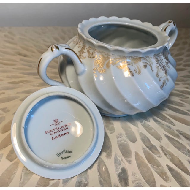 1930s Haviland Limoges Porcelain Ladore Sugar Dish For Sale In Philadelphia - Image 6 of 7