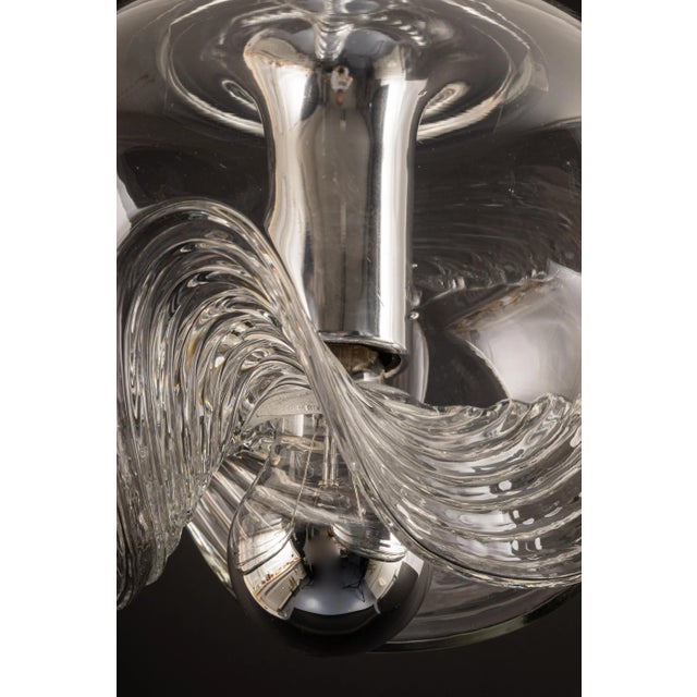 Large Clear Glass Pendant Light by Peill & Putzler, Germany, 1970s For Sale - Image 12 of 14