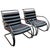 1970s Pair of Black Leather and Steel Cantilever Armchairs For Sale - Image 11 of 12