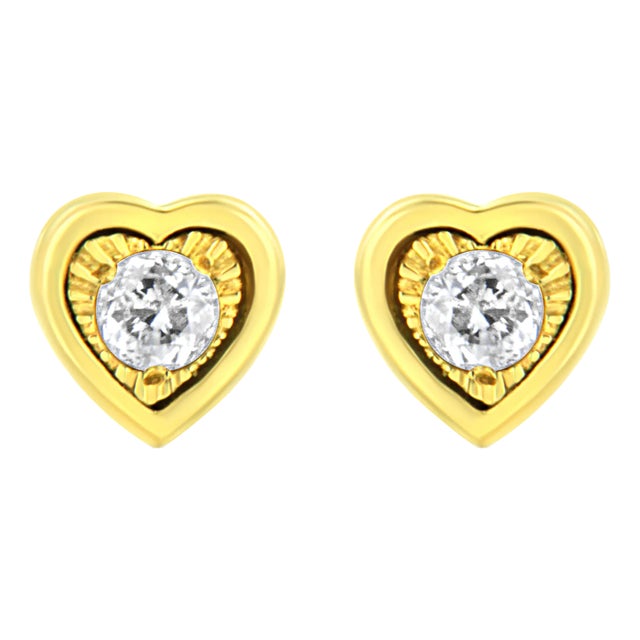 10K Yellow Gold Plated .925 Sterling Silver 1/10 Cttw