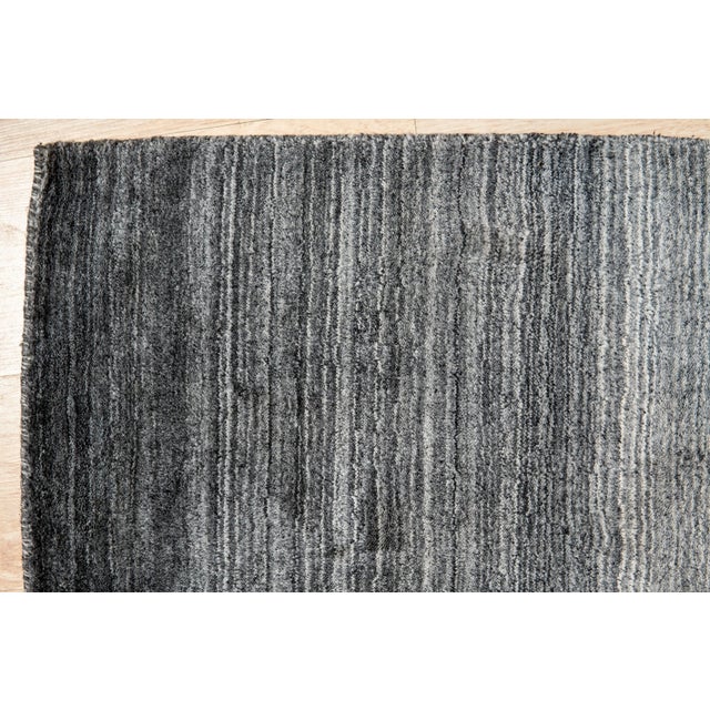 Contemporary 8x10 Penelope Nina Charcoal Geometric Modern Handmade Wool Carpet Rug For Sale - Image 3 of 4
