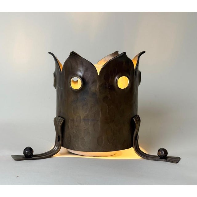 Hand-Hammered Brass Ceiling Light, 1960s For Sale - Image 17 of 18