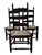 Set of Three Antique Primitive Ladder-Back Chairs With Woven Herringbone Rush Seats and Finials For Sale - Image 11 of 12