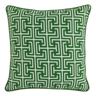 Outdoor Geometric Grass Green Pillow For Sale