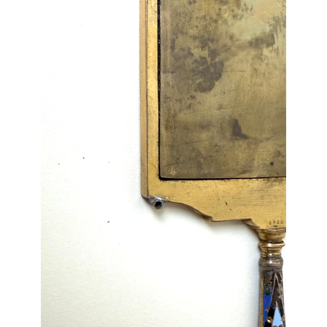 Empire French Gilt Bronze Champlevé Enamel Hand Mirror, 1810 For Sale - Image 11 of 18