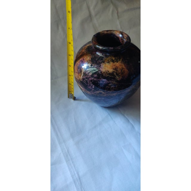 Contemporary Gorgeous Vintage Brown & Tan Marble Vase For Sale - Image 3 of 4