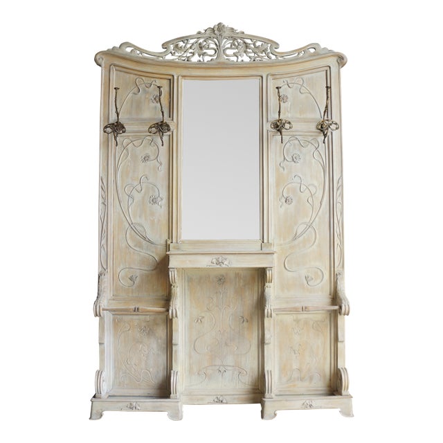 Art Nouveau Hall Tree For Sale