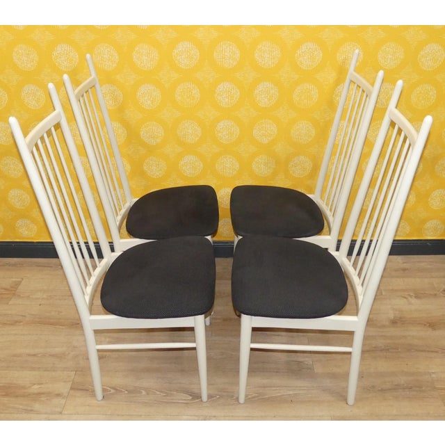 Upholstered Spindle Kitchen Chairs, 1970s, Set of 4 For Sale - Image 11 of 13