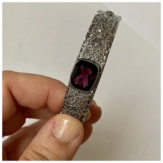 1920s 1920s Art Deco Filagree Bangle For Sale - Image 5 of 12