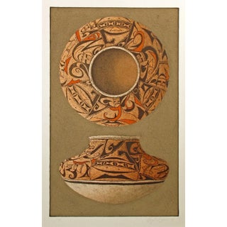 1981 "Sikyatki" Pottery Still Life Numbered Lithograph by Lynn Elton Baker For Sale