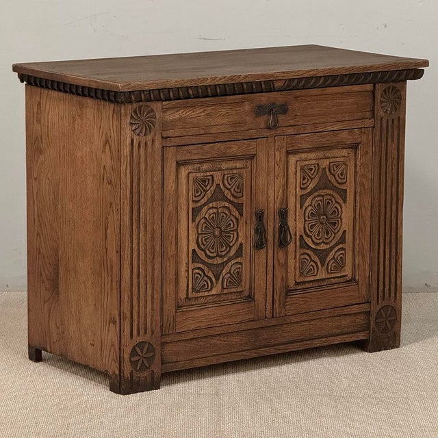 Vintage Neo-Gothic Oak Petite Cabinet For Sale - Image 4 of 18