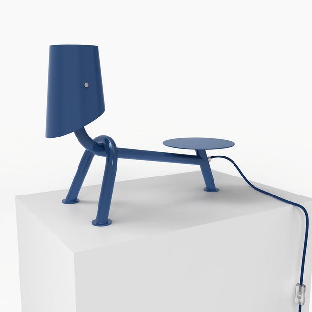 Contemporary Blue Carlino Lamp by Giovanni Agliottone For Sale - Image 3 of 9