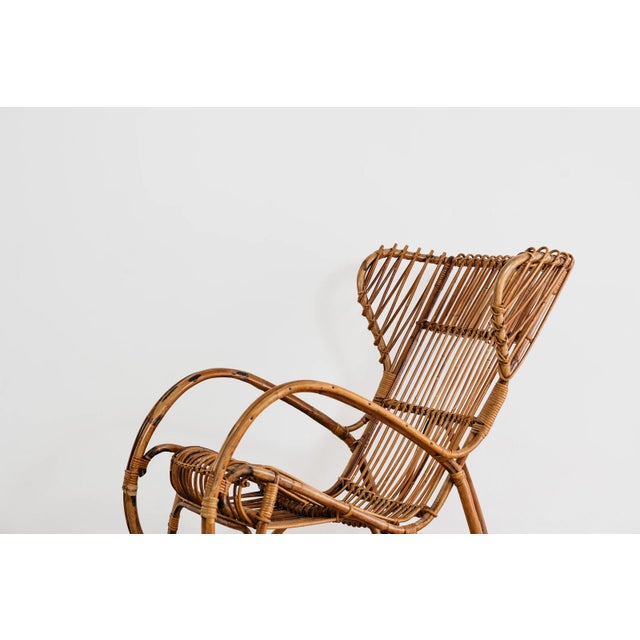 Vintage Rocking Chair in Bamboo and Woven Wicker, 1960s For Sale - Image 9 of 10