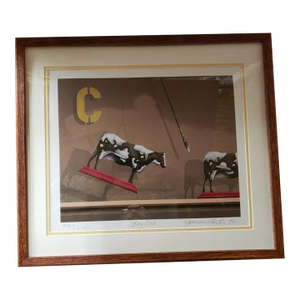 "Toy Cow" Limited Edition #229/275 Framed Matted Signed Print James Carter 1986