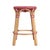 Tobias 24 in. Seat Height Round Rattan Backless Counter Stool, Red/White Dot/ Natural Rattan Frame For Sale In Chicago - Image 6 of 8