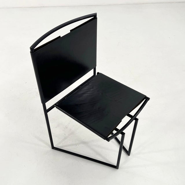 Model 91 Chairs in Black Leater by Mario Botta for Alias, 1990s, Set of 4 For Sale - Image 13 of 16