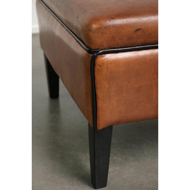 Ottoman in Sheepskin Leather For Sale - Image 10 of 11