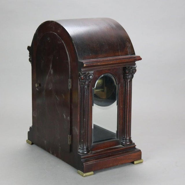 Wood Antique Bailey, Banks and Biddle Neoclassical Mahogany Bracket Clock, Circa 1910 For Sale - Image 7 of 14
