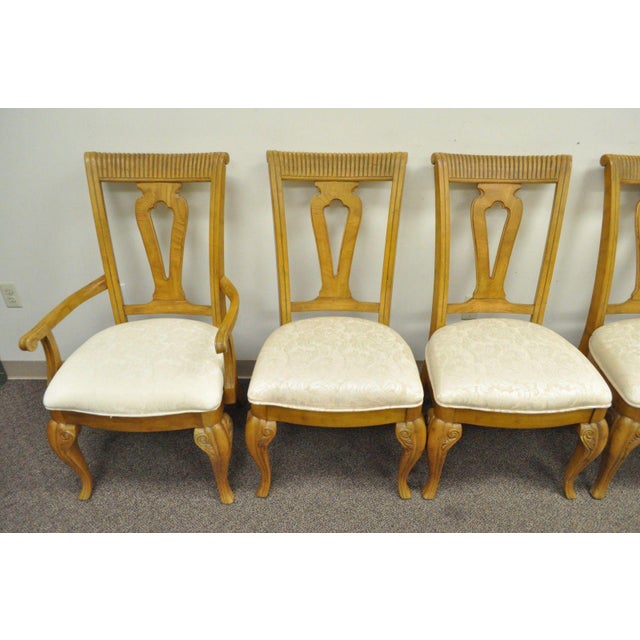 Set of 6 Decorator Mediterranean Tuscany Style Oak Wood Dining Arm Side Chairs Chairish
