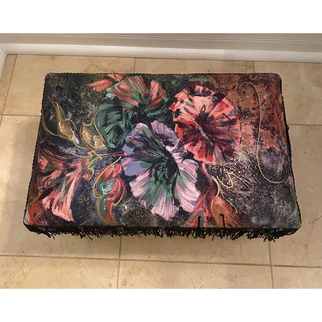 Vintage Art Deco Wood Footstool With Fringe For Sale In Chicago - Image 6 of 6