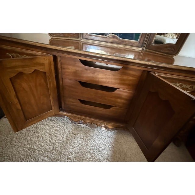 A gorgeous French Provincial Louis XV style long dresser or credenza By Drexel Heritage, "Brittany Collection" Matching...