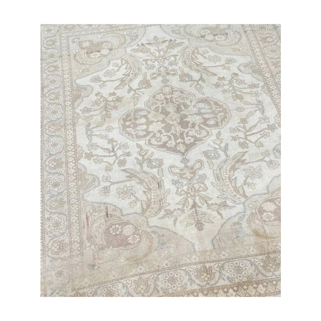 1950s Vintage Old Persian Turkeman Area Rug 4x5 For Sale - Image 10 of 10