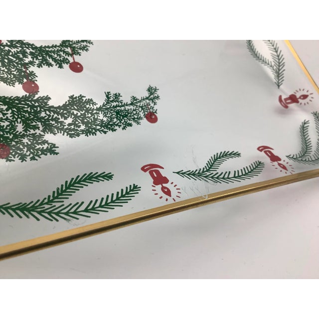Glass Mid 20th Century Vintage German Christmas Serving Plate For Sale - Image 7 of 13