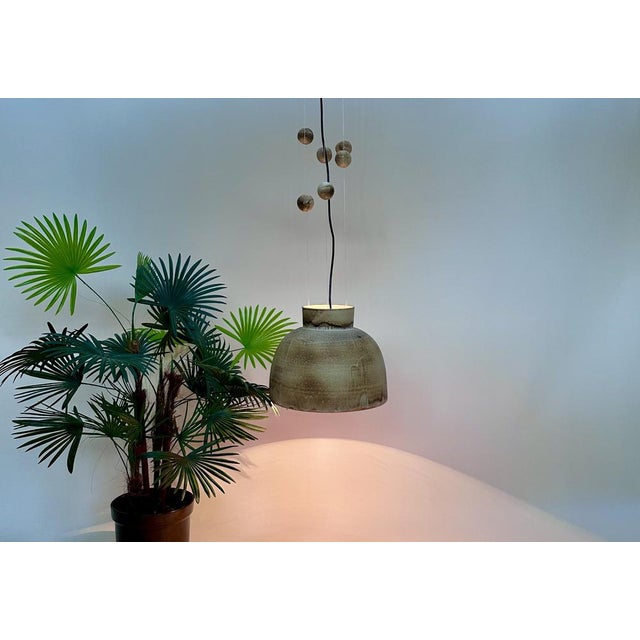 Large Brutalist Studio Ceramic Art Hanging Lamp with Cascading Ceramic Spheres attributed to Bücking-Börnsen, Germany, 1960s For Sale - Image 9 of 18