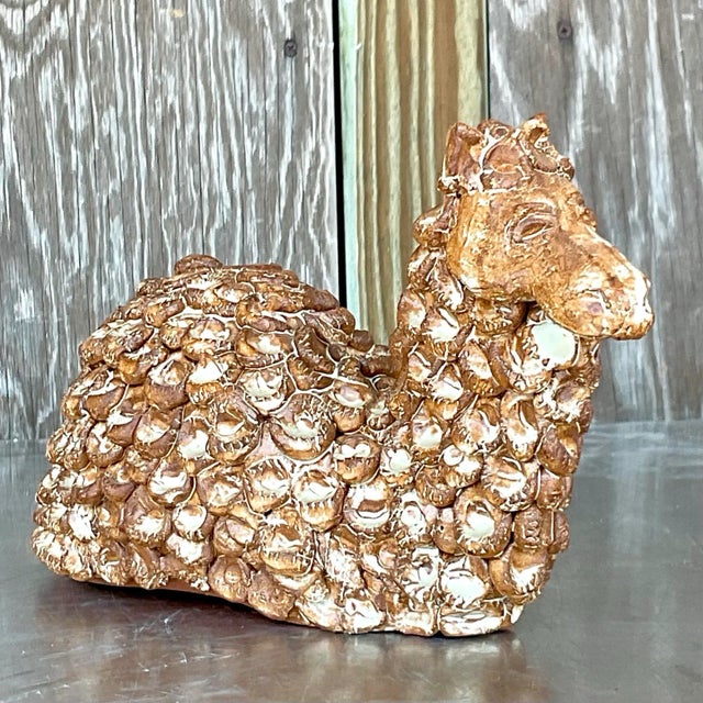 Camel Vintage Boho Slab Built Pottery Camel For Sale - Image 8 of 9