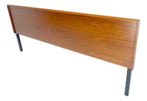 John Stuart Oiled Walnut Danish Mid Century Modern King Size Bed Headboard