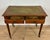 Traditional Antique English Style Wooden Writing Table with Leather Top and Drawers, 1930s For Sale - Image 3 of 14