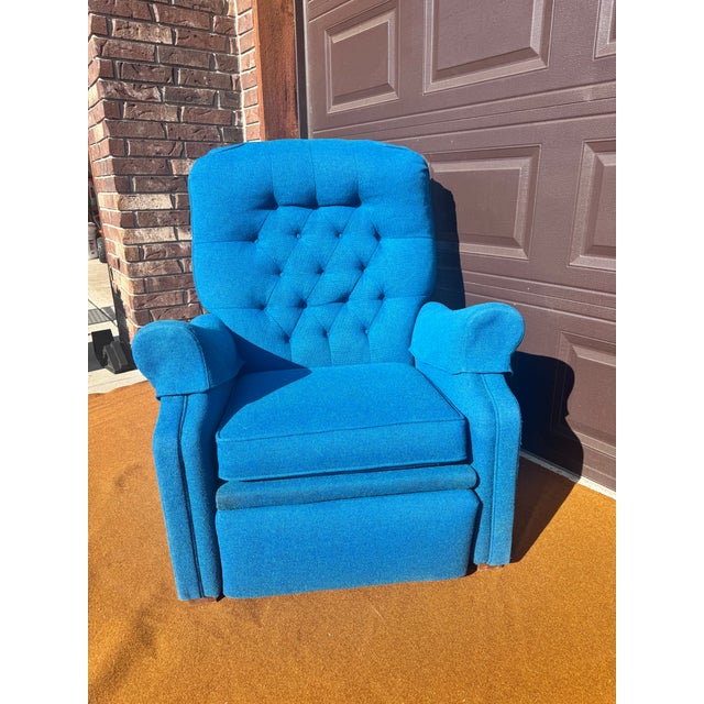 Late 20th Century Vintage Tv Strato Lounger Recliner by Futorian in Peacock Blue For Sale - Image 5 of 9