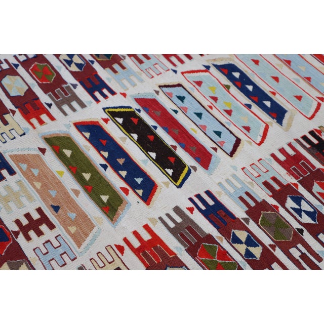 1980s Rustic Burgundy Oushak Kilim Rug For Sale - Image 4 of 11