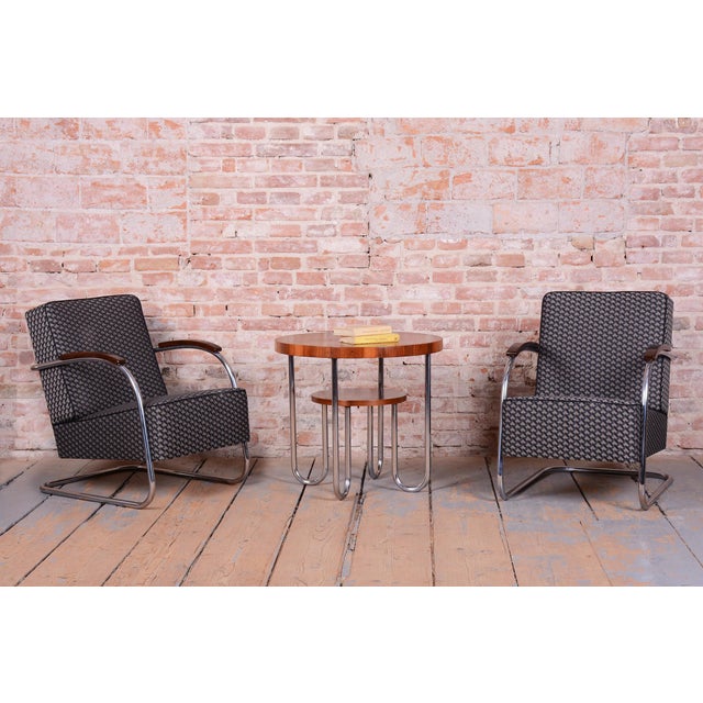 Bauhaus Armchairs in Beech and Chrome from Mücke-Melder, Czech, 1930s, Set of 2 For Sale - Image 15 of 16