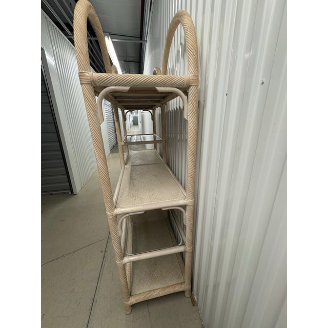 Mid 20th Century Vintage Rattan Pencil Reed Display Etegere For Sale - Image 5 of 12