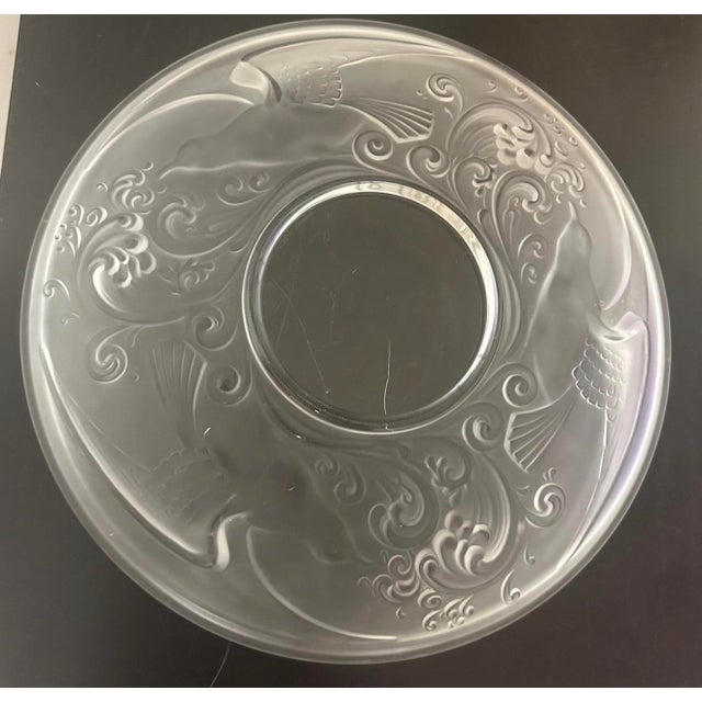 1930s Val St. Lambert Art Deco Gloucester Frosted Charger Platter - Belgium Excellent condition lightly used Signed This...