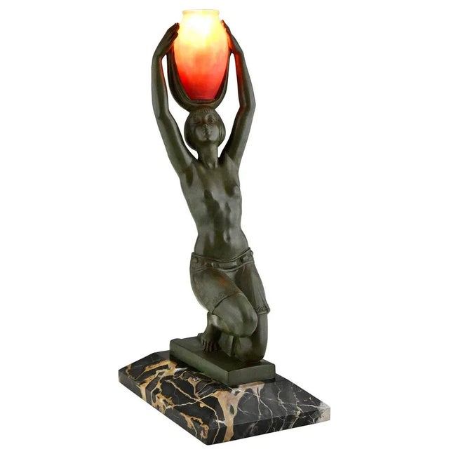 Art Deco Vers L'Oasis Table Lamp from Fayral, France, 1930s For Sale - Image 11 of 11