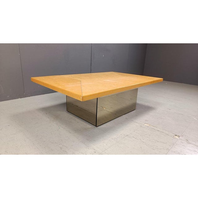 Glass Vintage Ash Coffee Table attributed to Paul Michel, 1970s For Sale - Image 7 of 18