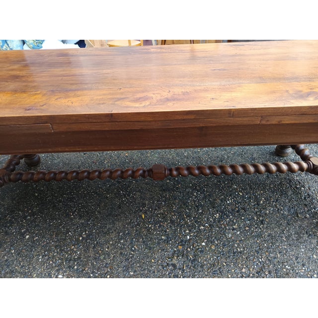 Brown Antique Walnut Extendable Table, 1890s For Sale - Image 8 of 18