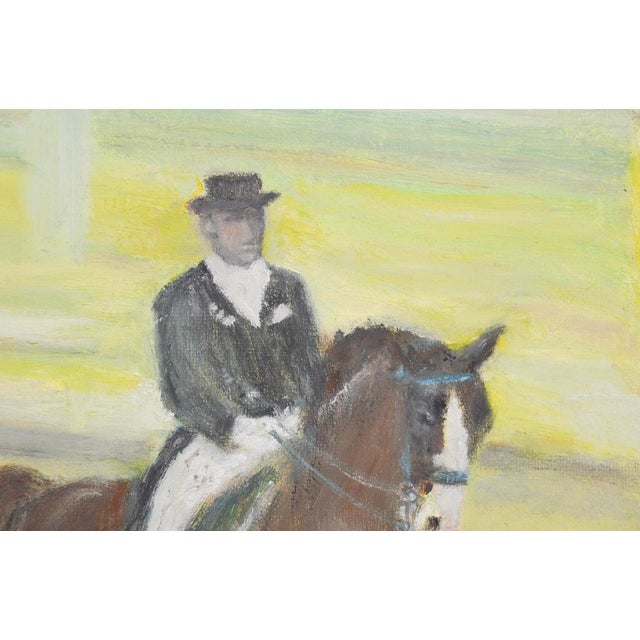 “Briar in Dressage”: Swedish equestrian painting by H. Soderholm, wonderfully-rendered in pastel colors, signed on recto,...