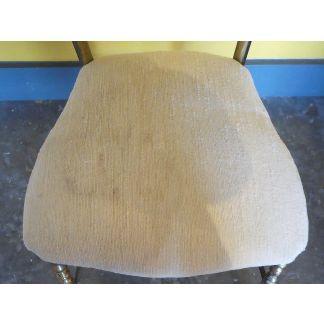 1960s Vintage Italian Chiavari Flared Leg Exaggerated Back Brass Side Chair For Sale - Image 10 of 12