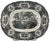 Chinoiserie Mid 19th Century Ridgway "Oriental" Black-Print Platter - England -1834-54 For Sale - Image 3 of 6