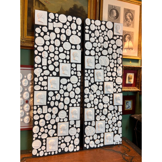 Large Pair of Grand Tour Revival Classical Intaglio and Cameo Casts & Wood Panels For Sale - Image 15 of 15